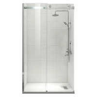 Дверь в нишу Koer SR SD01-140x200-TR-01 прозрачное стекло Easy Clean 8мм, CHROME (KR5380)